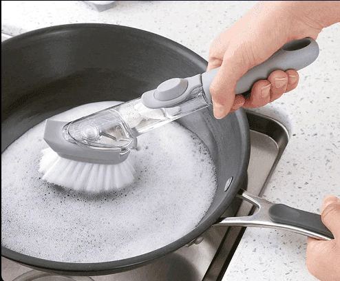 Cepillo Limpiador con Dispensador para Cocina 2 en 1